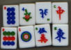 some mah jong tiles